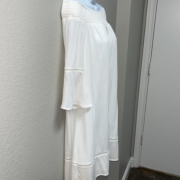 BOHO Off The Shoulder 3/4 Bell Sleeve Lined Dress - Picture 2 of 8